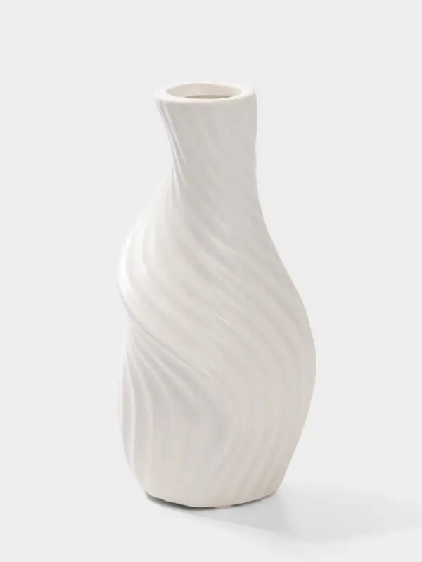 Ваза настольная керамика "Пласидо" 18х8 см, белый
