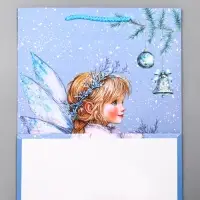 Пакет подарочный новогодний ламинированный, &laquo;Новогодний ангел&raquo; , 26&times;12&times;32 см