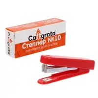 Степлер канцелярский №10, Calligrata, до 10 листов, в картонной коробке, МИКС