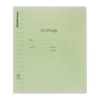 Тетрадь 12 листов в косую линейку ErichKrause &laquo;Классика Visio&raquo;, обложка мелованный картон, зелёная