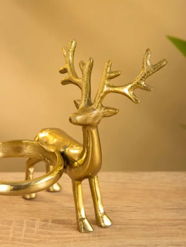 Подсвечник на 3 свечи &laquo;Оленята&raquo;, 29&times;8&times;13 см, алюминий