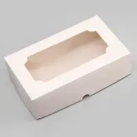 Коробка складная с окном под зефир, белый, 25&times;15&times;7 см