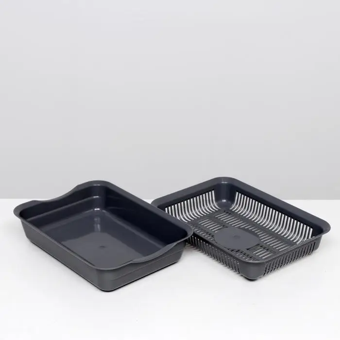 Туалет с сеткой, 35,5х26х7 см, серый