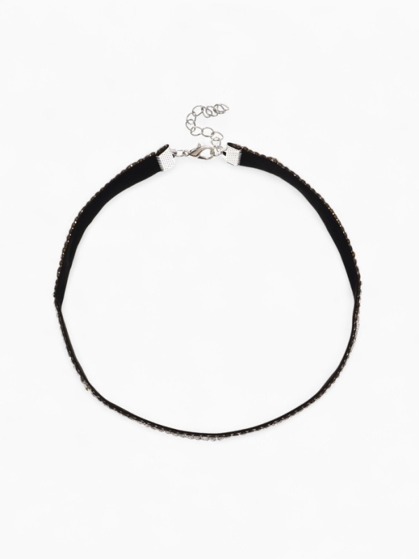 Чокер &laquo;Грация искр&raquo;, тонкий, цвет черно-серебряный, L=30 см