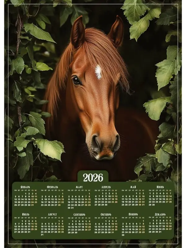 Календарь настенный 2026 &laquo;Конь&raquo;, А4