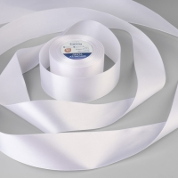 Лента атласная, 50 мм &times; 33 &plusmn; 2 м, цвет белый №001