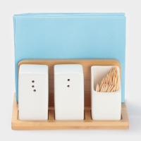 Набор для специй на подст 4 шт "BellaTenero" , солонка, перечница, салфетница, зубочист