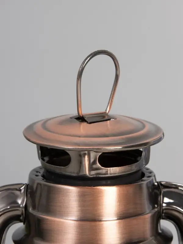 Ночник декоративный LED, аккум 5800mAh 3,7V "Фонарь" регулятор яркости бронза 11,5х16х24 см   109144