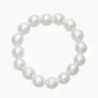 Браслет "Бусины жемчуга" (набор 3 шт), №10,12.14, цвет белый