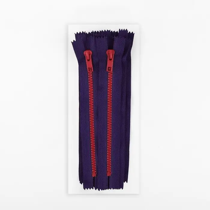 Молния &laquo;Трактор&raquo;, №5, неразъёмная, замок автомат, 18 см, синяя, красная