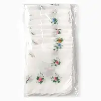 Платки носовые женские Экономь и Я "Полянка" 30*30 см, (набор 12 шт), рис. МИКС,100% пэ