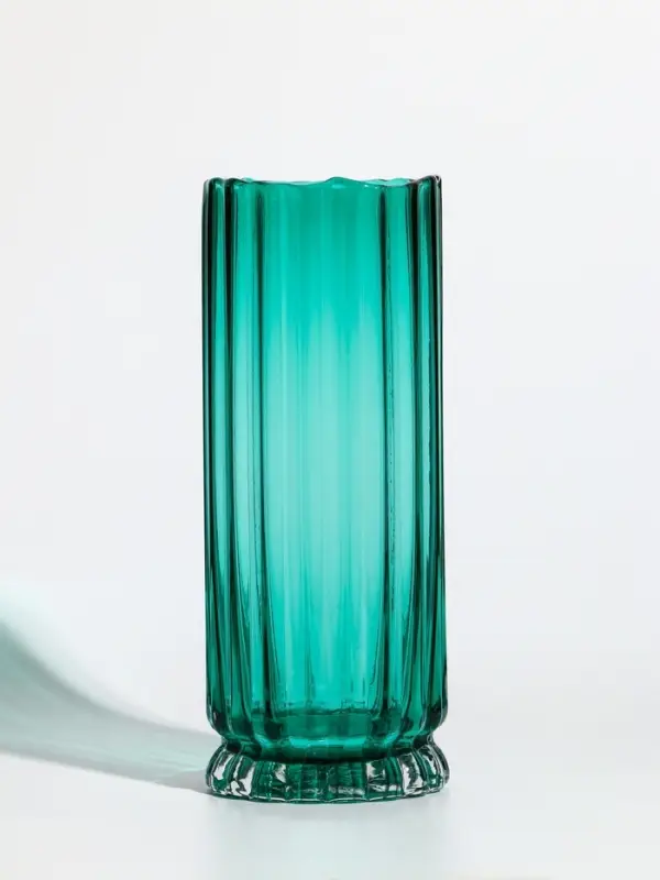 Ваза стекло настольная "Верена" 25,5х10 см, зелёный