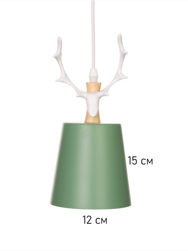 Светильник BayerLux "Олень" 1хE27 40Вт зеленый-белый 13х13х100 см