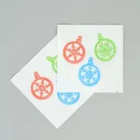 Салфетки бумажные однослойные &laquo;Шарики - снежинки&raquo;, 24х24, 50 шт