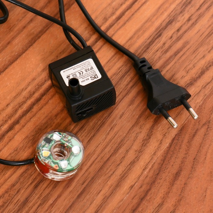 Фонтан "Дельфины" ракушки-кадки, 11х16х24 см  (с подсветкой)