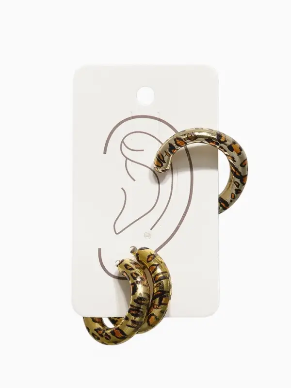 Набор серьги и каффы "Леопард", цвет золото