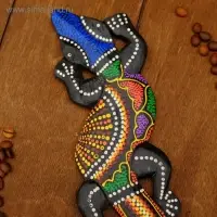 Панно декоративное "Ящерица геккон" 24х7,5х1 см МИКС