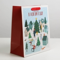 Пакет подарочный новогодний ламинированный &laquo;Новогодний город&raquo;, ML 23 х 27 х 11.5 см