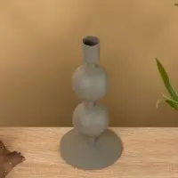 Подсвечник на 1 свечу текстурный "Графитовый" с 2 сферами 8,5х8,5х18 см