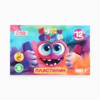 Пластилин 12 цветов, 180 г Буки Бяки