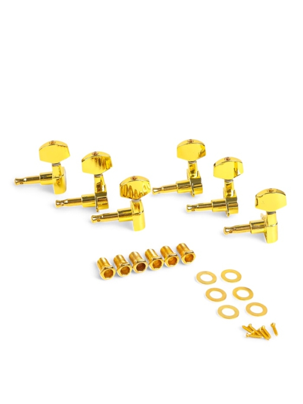 Комплект одиночной колковой механики Music Life, золотистые, 3+3