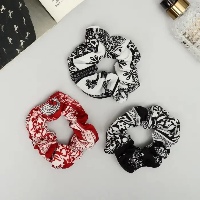 Резинка для волос "Орбита" орнамент галант, 10 см, микс