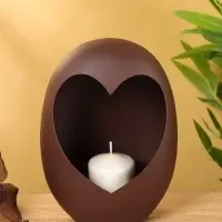 Подсвечник в форме сердца текстурный &laquo;Шоколад&raquo;, 16.5&times;8.5&times;22+/- 1 см