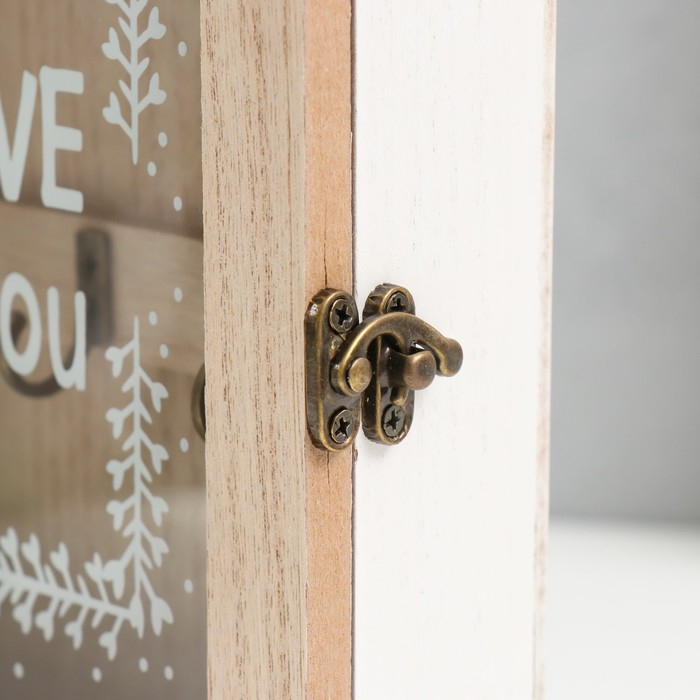 Ключница дерево 6 крючков "Лаванда в кувшине" 26,3х21х7,8 см  МИКС