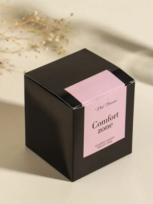 Свеча в вулканическом подсвечнике "Изгиб" персиковая 8,3х8,5х7 см