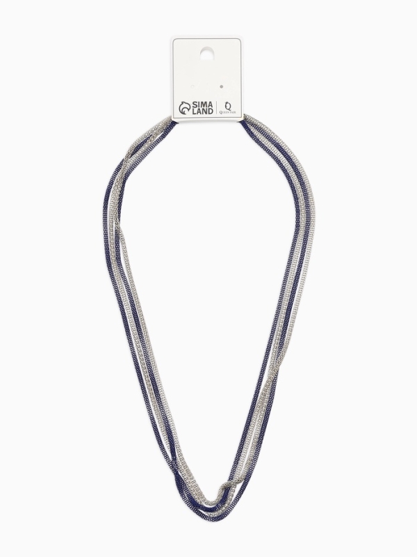 Бусы 2 нити &laquo;Трансформер&raquo; (несколько способов носки), цвет сине-серебряный, 118 см