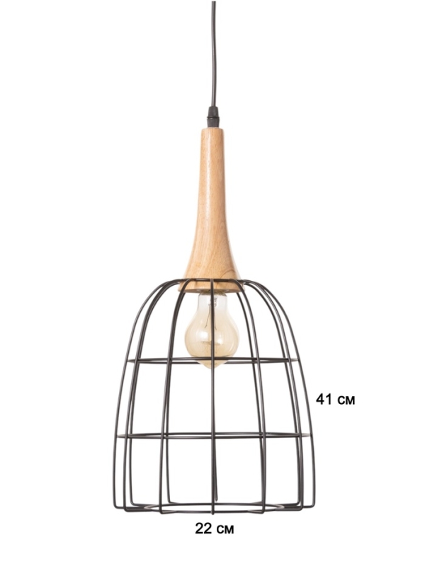 Светильник "Чикаго" 1х40Вт Е27 черный/коричневый 24,5х24,5х44(144)см