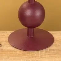 Подсвечник на 1 свечу текстурный "Баклажановый" с 2 сферами 8,5х8,5х18 см