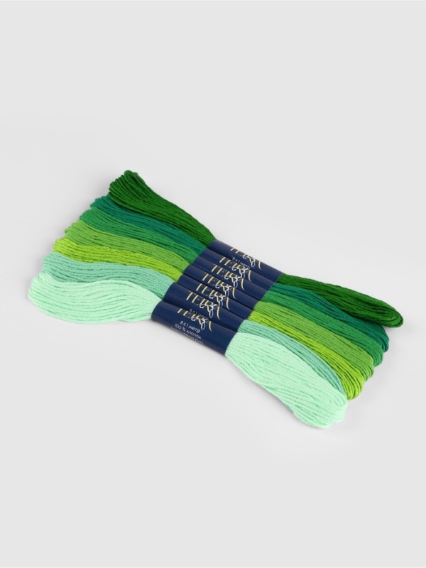 Набор ниток мулине хлопок 8&plusmn;1м (наб 7шт цена за наб) cпектр зелёный  TR