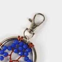 Брелок ловец снов "Древо жизни" 19 см, цв. синий