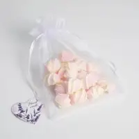 Мешочек подарочный органза белый &laquo;Лаванда&raquo;, с шильдиком, 16 х 24 см +/- 1.5 см