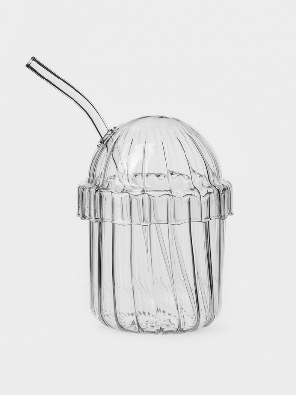 Стакан с трубочкой "Полоска"  450 мл, 8х13,5 см