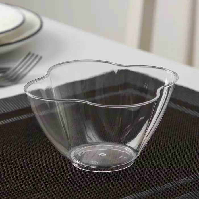 Форма пластиковая одноразовая для фуршета &laquo;Цветок&raquo;, 350 мл, прозрачная