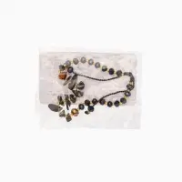 Браслет, длина 16 см, цв. синий, золотой