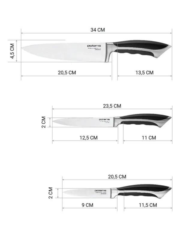 Набор кухонных ножей из 3 предметов Millennium 3SS