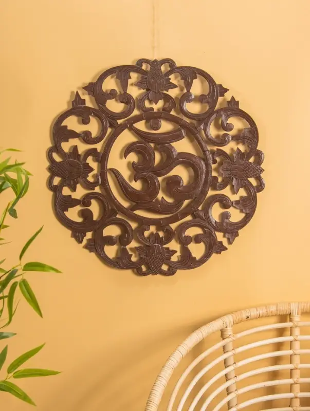 Панно "Ом" МДФ, 60х60х1 см, коричневый