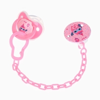 Пустышка ортодонт., с колпачком и держателем, от 0 мес., цвет Фиолет / Роз