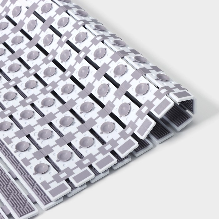 Коврик противоскользящий в ванну на присосках SAVANNA, 40&times;68 см, цвет серый