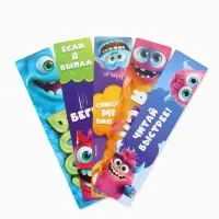 Закладки для книг картонные 5 шт., шпаргалки, Буки Бяки