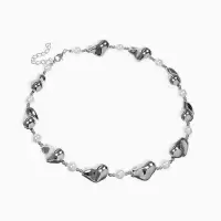 Бусы "Жемчуг Борокко", цвет белый в серебре 40+удл