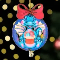 Ёлочная игрушка &laquo;Дракон в синем шарике&raquo;, ламинация, 73&times;95 мм