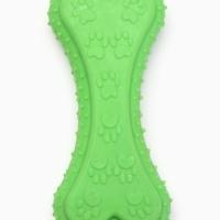 Игрушка жевательная "Объемная кость с лапками", TPR, 12 см, зелёная