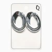 Серьги пластик &laquo;Овал&raquo;, цвет серебро