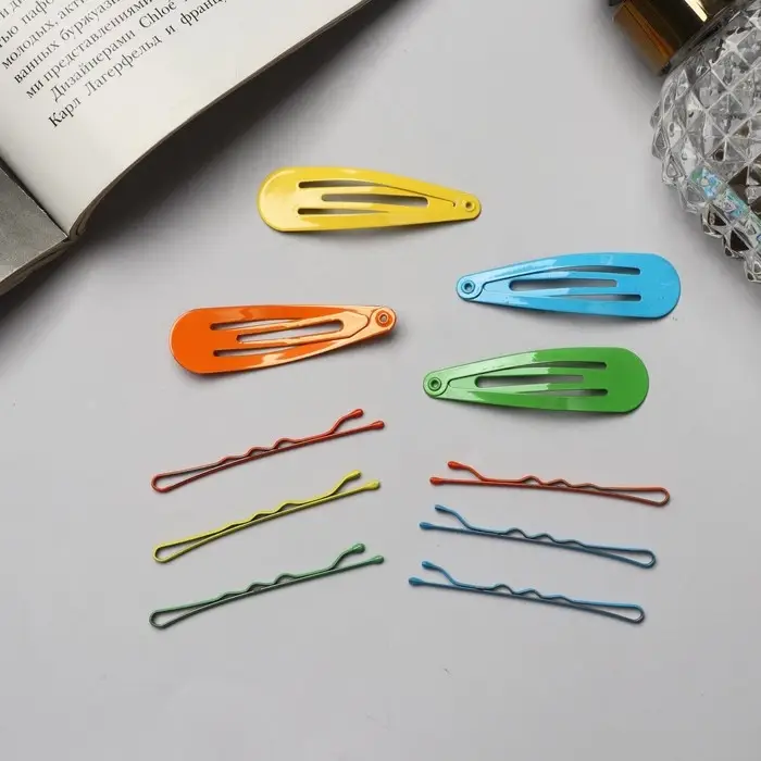 Невидимка для волос &laquo;Бриджит&raquo; (набор 12 шт) 5 см, яркий