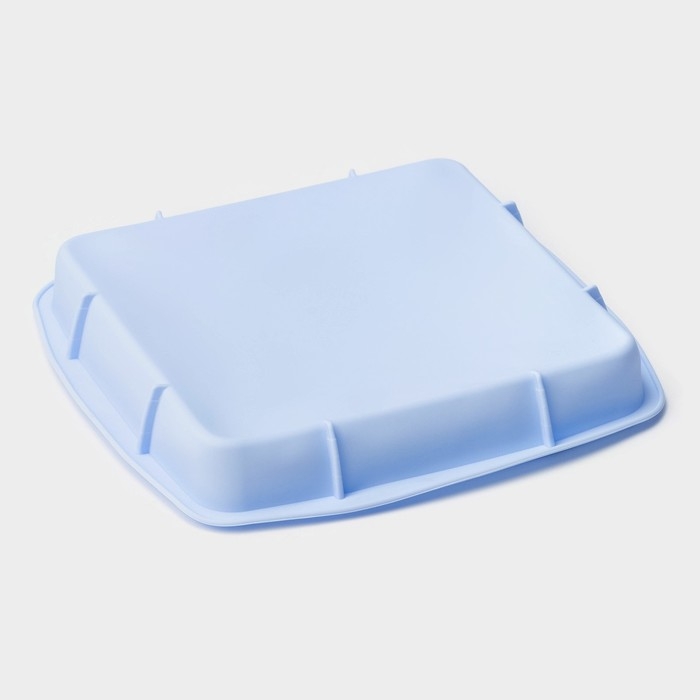 Форма для выпечки Доляна &laquo;Квадрат&raquo;, силикон, 22&times;23&times;3,5 см, внутренний размер 20&times;20 см, цвет голубой