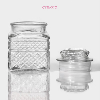 Банка стеклянная для сыпучих продуктов Доляна &laquo;Арриго&raquo;, 550 мл, 9&times;13 см